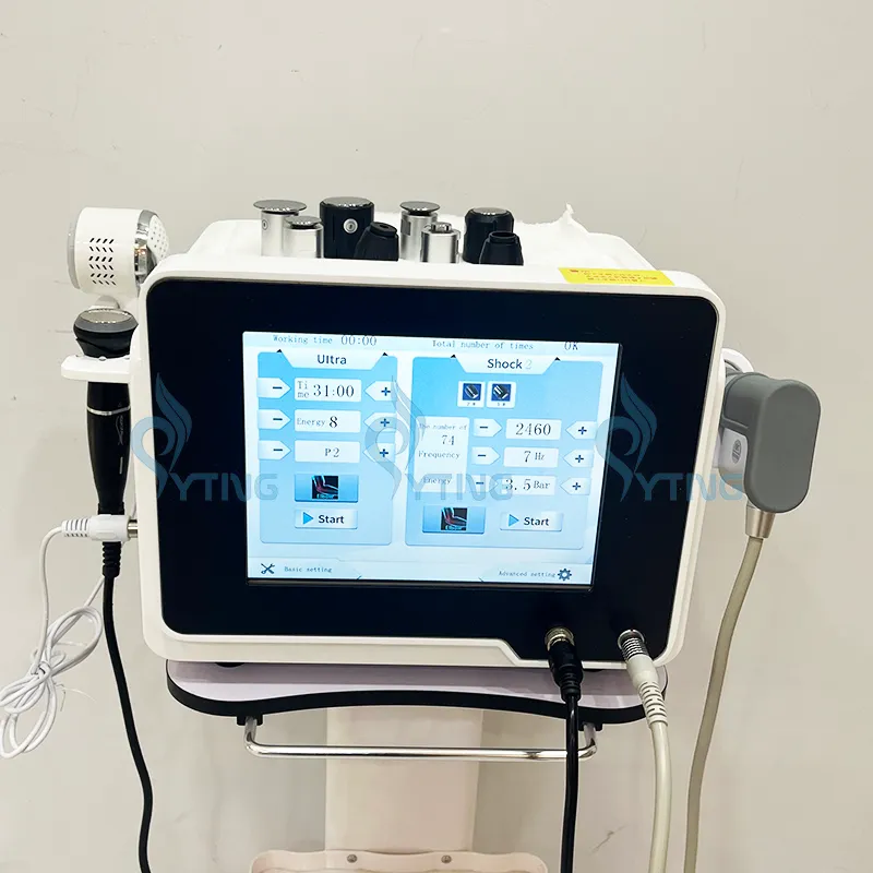 10 Bar Shock Wave Therapy ED Treatment Physiotherapy Back Pain Relief Machine 3 in 1 Cold Hammer Ultrasound