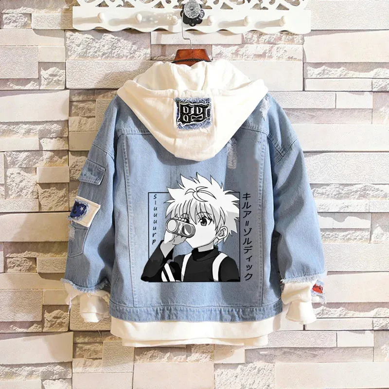 Anime Inspired Denim Hoodie Jacket Unisex Cool Style, Shop Now