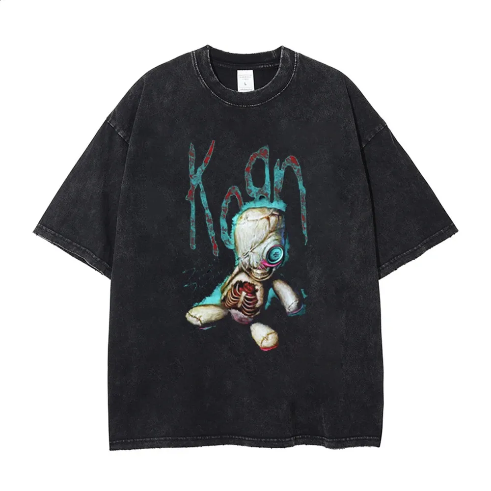 トップス Early Y2K KORN Tour Tee shirt Y2K Korn 2009 Tour Band Tshirt AOP Anvil Distressed Punk
