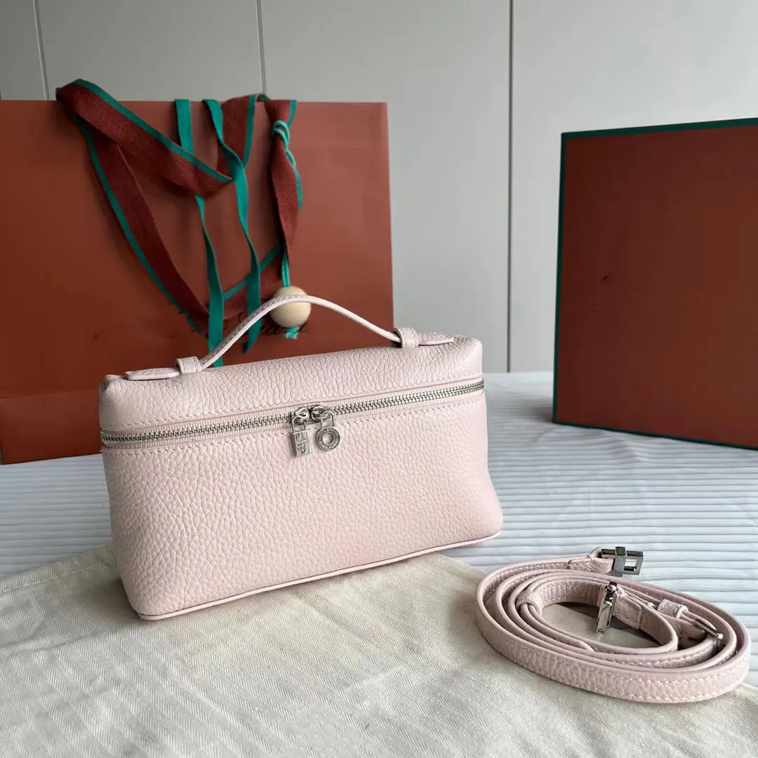 DHgate Womens Crossbody Bag Designer Handbag Mirror Quality Lor Pian 19CM Extra Pocket Silver Hardware Lunch Box Bags Lightweight Minimalist Spacious Bags Luggage Accessories