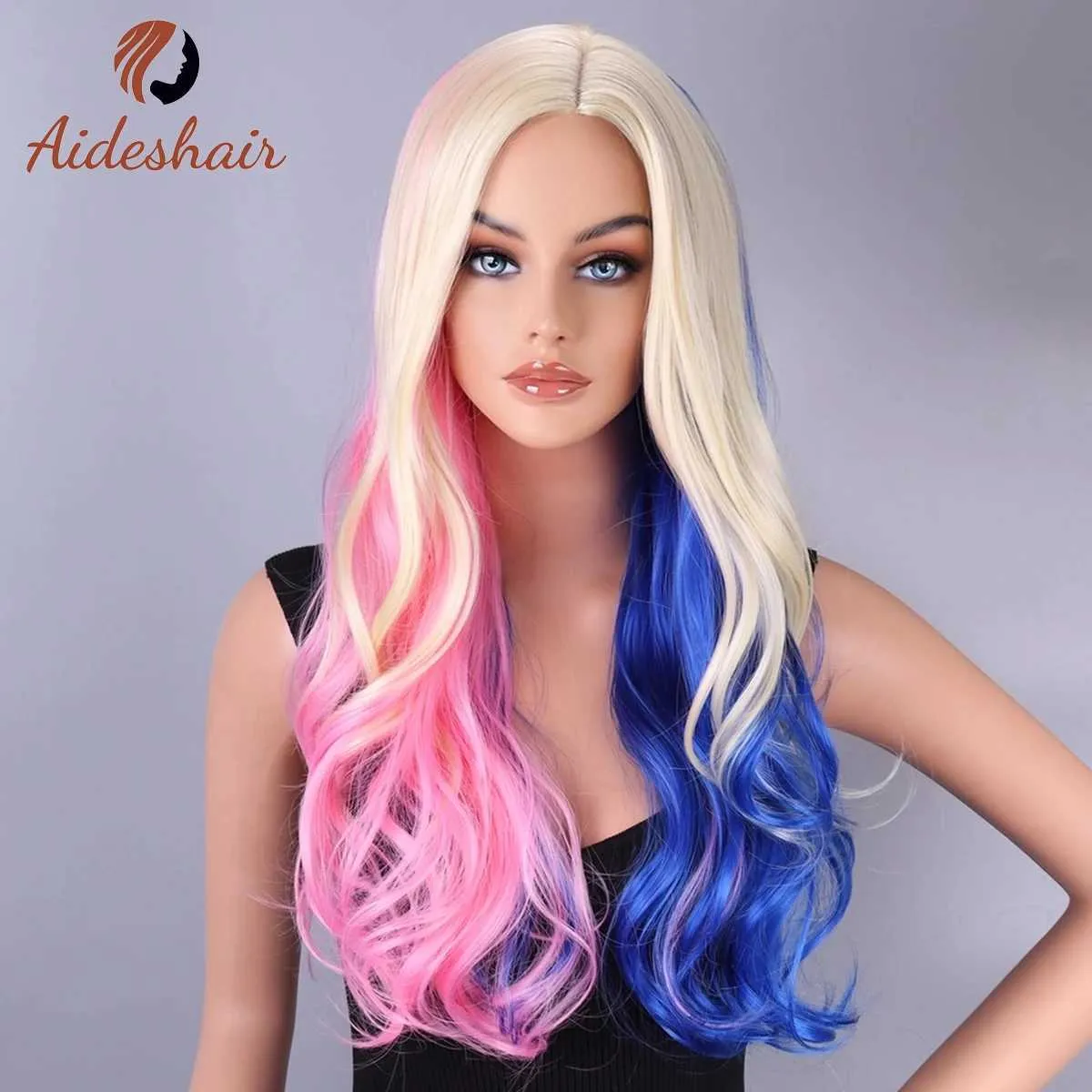 Colorful Seven Color Synthetic Wigs Fluffy Large Wave Cosplay Wigs For Girls From Us sacramento 6.66 DHgate.Com