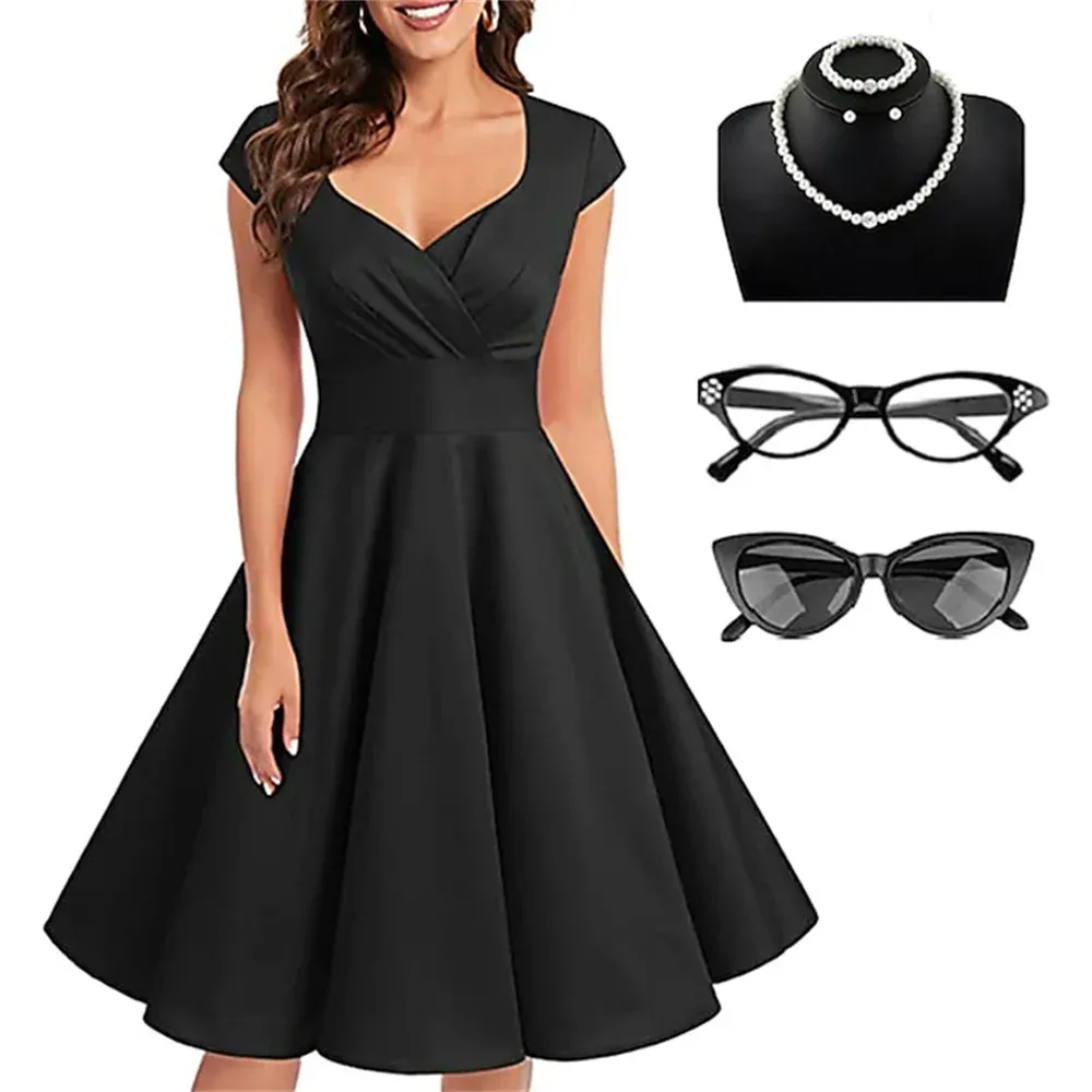 Retro Vintage 1950s Rockabilly A-Line Knee-Length Cotton Blend Dress for Women from Dhgate Basic & Casual Dresses - price 19.07 Retro Vintage 1950s Rockabilly A-Line Knee-Length Cotton Blend Dress for Women from Dhgate Basic & Casual Dresses - price 19.07