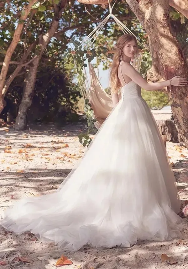 sachin and babi light blue dress Colorful Floral Fairy Wedding Dress