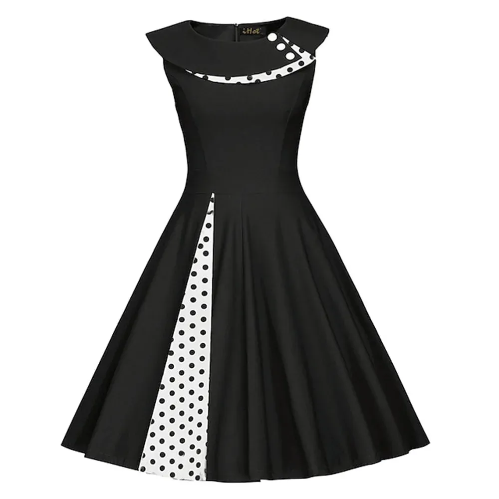 1950s Vintage Swing Dress with Polka Dot Pattern Cotton Blend Knee-Length  A-Line Dress for Women from Dhgate Basic & Casual Dresses - price 19.07