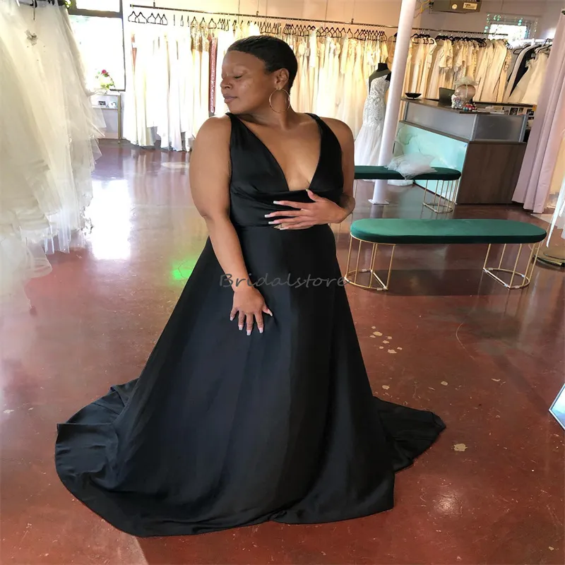 Simple Satin A-Line Black backless prom dress for Plus Size Black Girls - Floor Length Evening Gown for Formal Occasions, Birthdays, and Parties in -