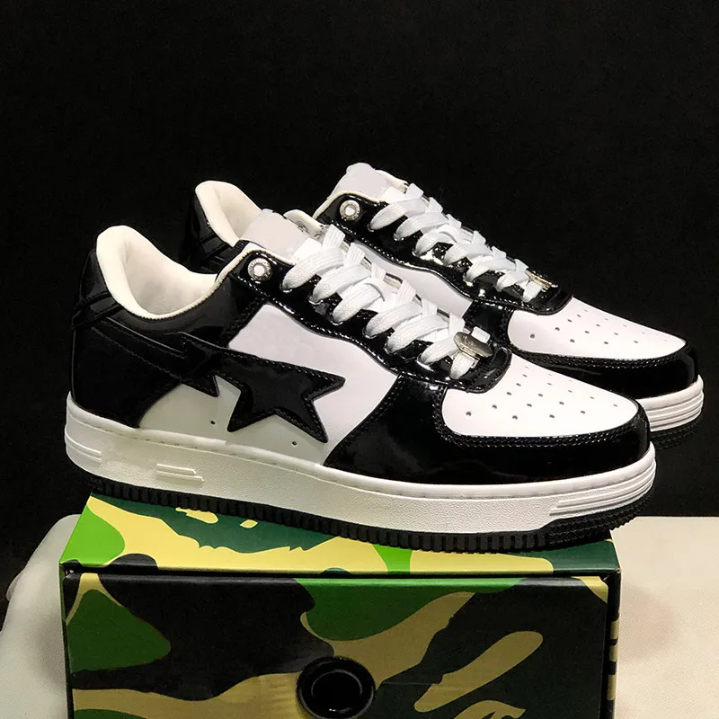 Designer Bapeste SK8 Sta Low Camo Platform Sneakers Suede Sports Trainers for Men Women in Black Blue Gray Beige