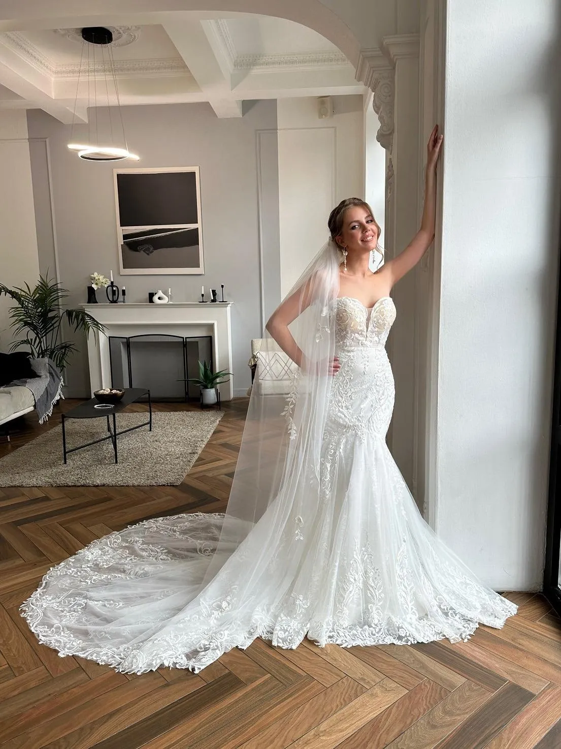 chinese dress ladies Serene Hill White Sweetheart Sexy Wedding Dresses 2025 Luxury Beaded Ruffles Bride Gowns HM67347 Custom Made White / 14 / 50cm main image 1