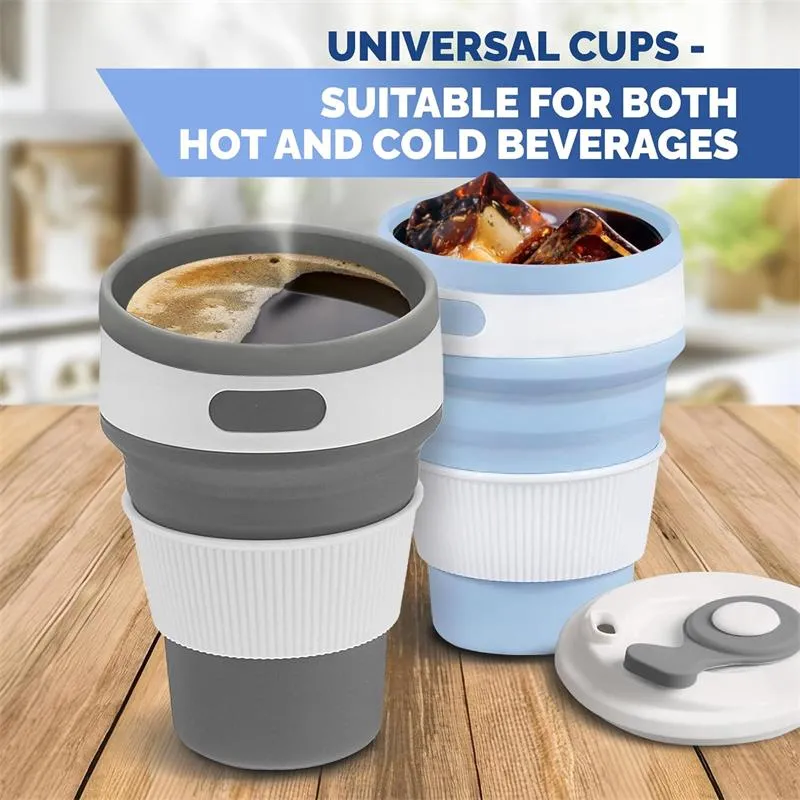 Collapsible Coffee Cup 350ml Silicone Folding Travel Mug with Leak Proof Lid  for Camping Hiking from Dhgate Coffee Pots - price 6.34