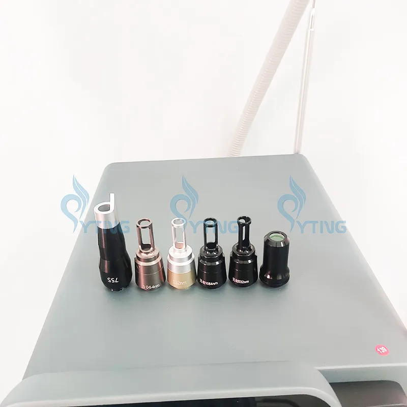 Picosecond Q Switched Nd Yag Laser Machine with 6 Tips Noninvasive Tattoo Removal Pigmentation Freckle Treatment