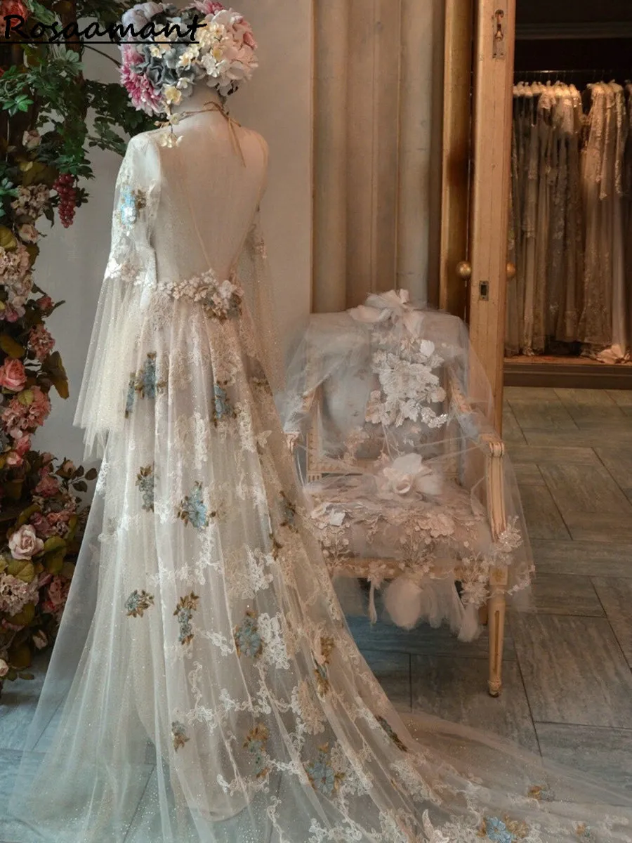 Long Sleeve Backless Wedding Dress A-Line Illusion V-Neck Lace Applique Bridal  Gown from Dhgate Mermaid Wedding Dresses - price 174.76