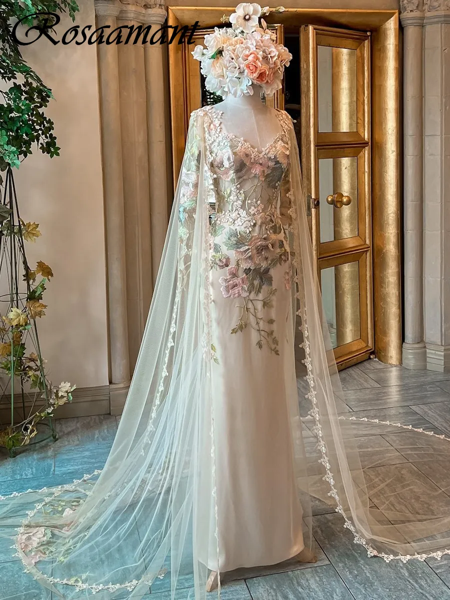 fitted lace wedding dress Long Spaghetti Strap Mermaid Wedding Dress main image 1