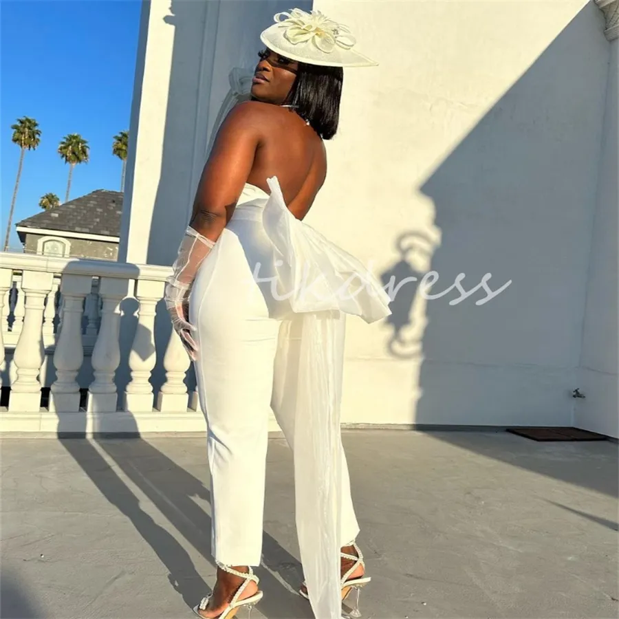 slim fit dress slacks Amoris T713 Halter Neck, High Slit Gown with Open Back & Self-Tie Bow Pale Yellow / XXS main image 1