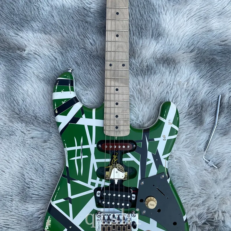 Chitarra Elettrica Flame Maple Top,Floyd Rose Vibrato Green