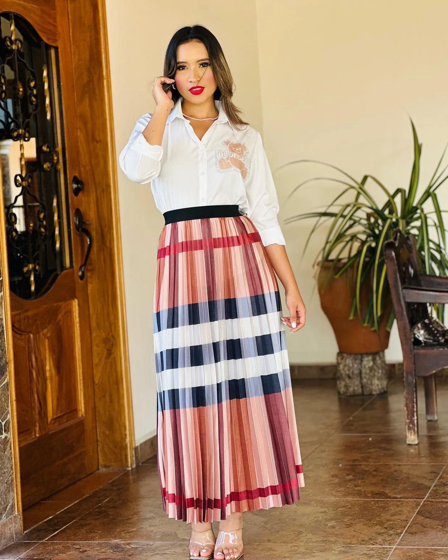 ankle length skirts and dresses Nalley Eyelet Midi Skirt main image 1