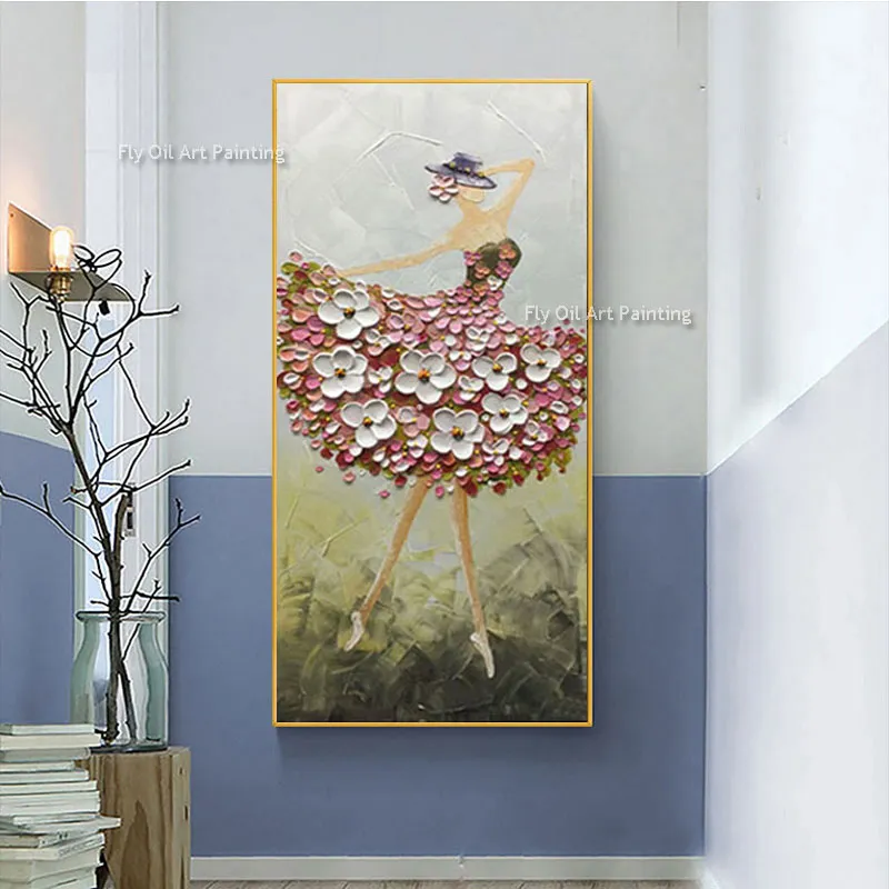 手描き　バレエリーナ　アクリル画 手描き バレエリーナ アクリル画 （美しい女の子の絵画バレエ