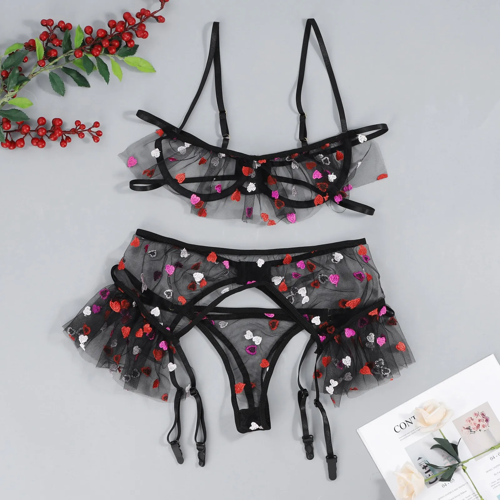 Sexy Lingerie Set Love Heart Embroidery Bra,... From Ddmyday, $181.51 |  DHgate.Com