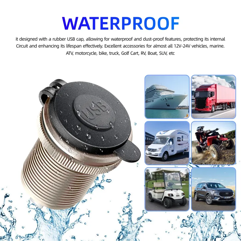 and PD Waterproof Car Charger Socket Type-C Fast Charging Adapter for  Audi A6 Q5 A5 A4 A3