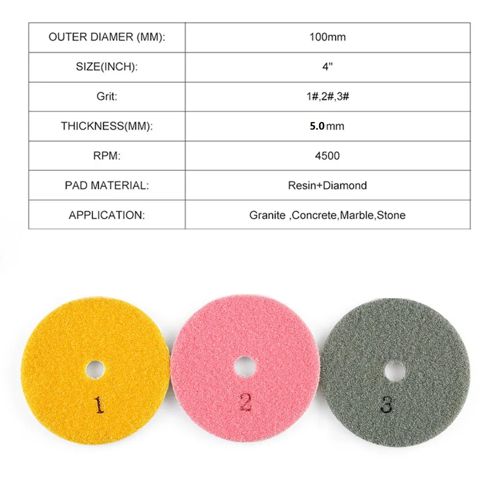 thumbnail interactive-video image 1 of 4\" 3 Step Hybrid Polishing Pad Set 1 of 9