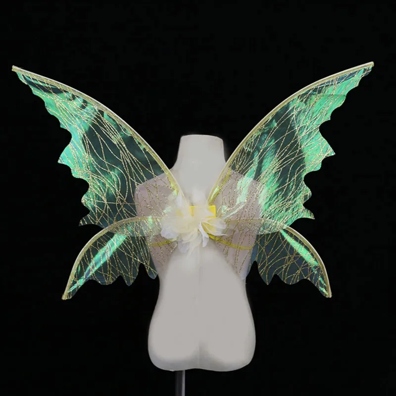 sachin and babi light blue dress Gorgeous Large Gold Glitter Iridescent Fairy Wings main image 0