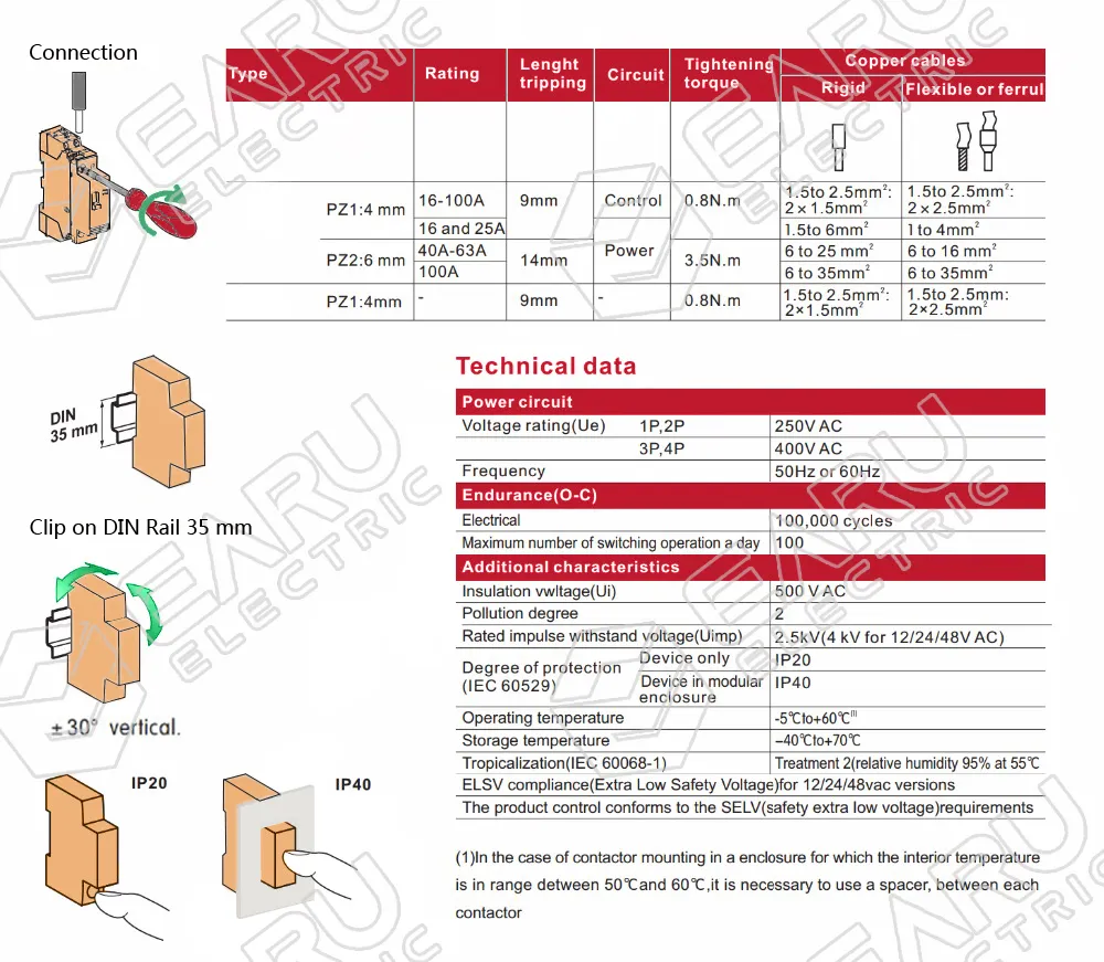 IEUMJNAT HCH8-100 DC-Schütz 2P 2NO 1NO1NC DC24V Produktbild-Vorschau 8