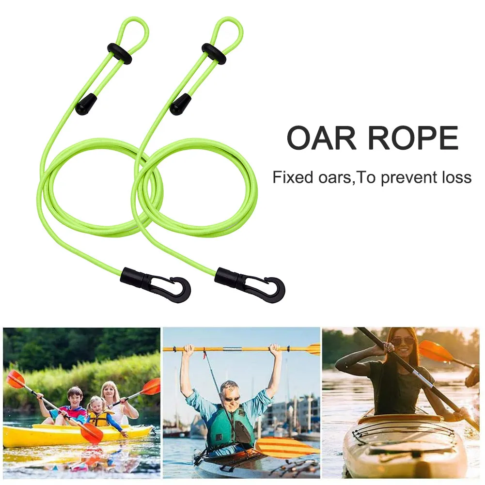 Coiled Kayak Tether 4-Piece Kayak Paddle Leash Set - Stretchable Coiled  Lanyards For Paddles & Fishing Rods (Green) Stretchable Lanyard