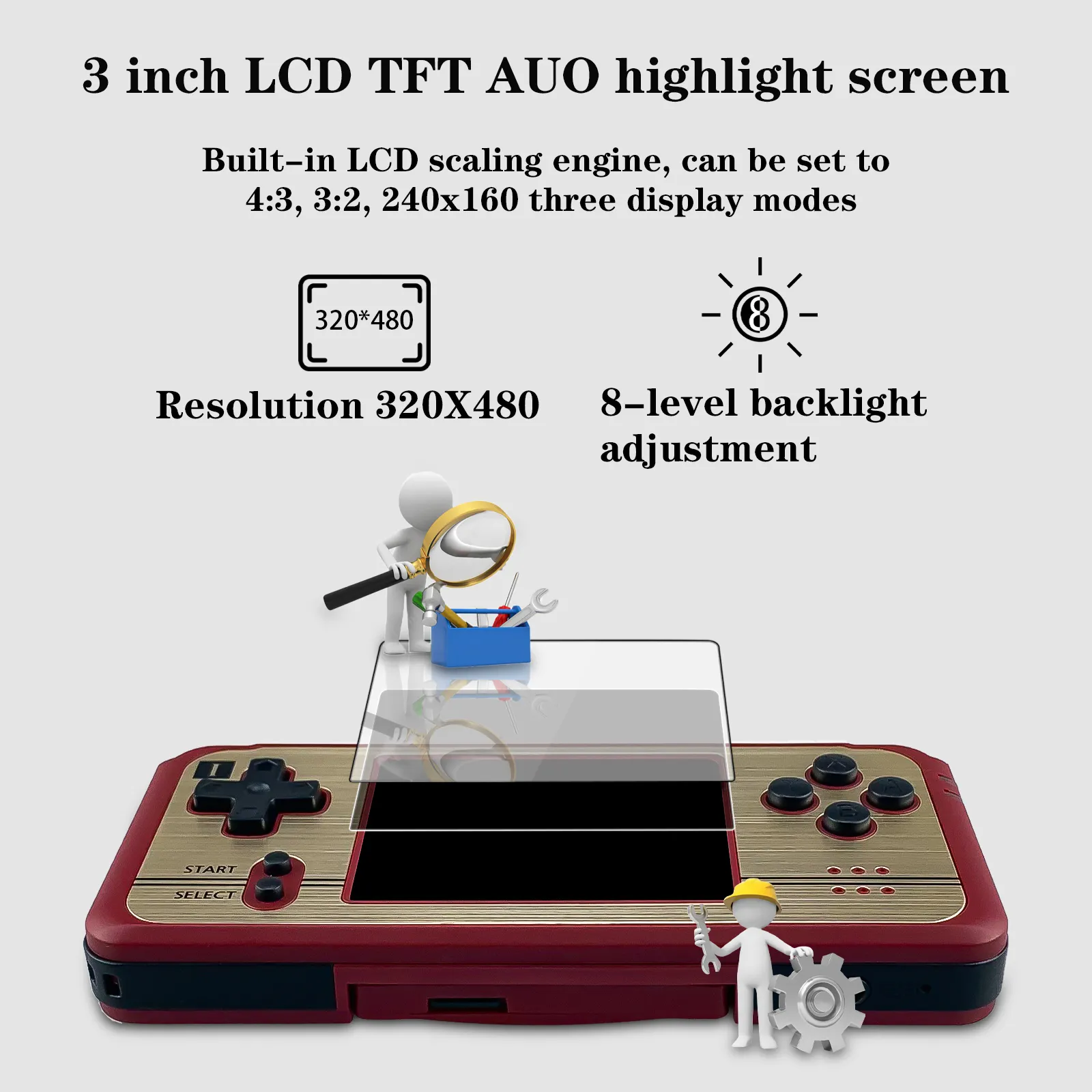 Anbernic K101 Plus Pocket Handheld Game Console 3 Inch LCD Screen