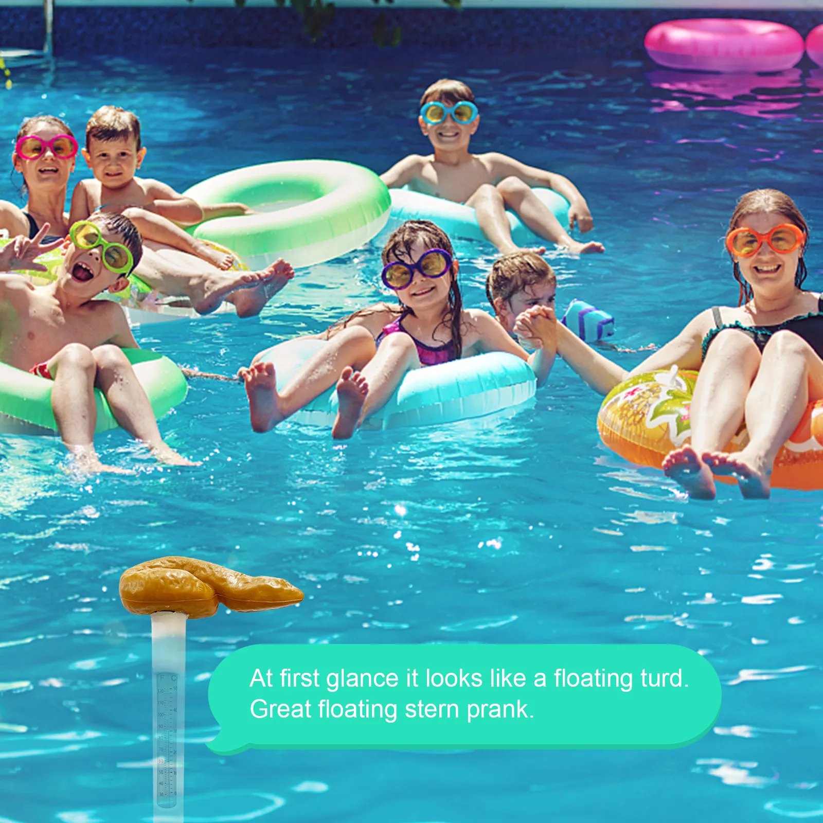 Swimming Pools Thermometer Floating Poop Prank Water Thermometer For Spas Hot Tubs