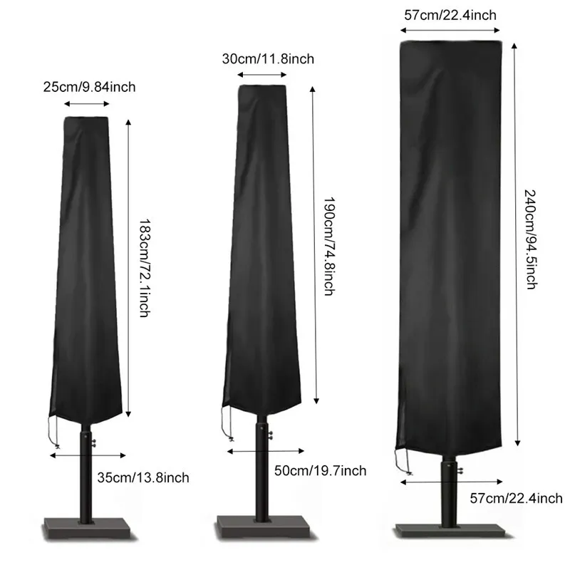 Waterproof Outdoor Parasol Cover - Fits Cantilever Umbrellas, Oxford Fabric