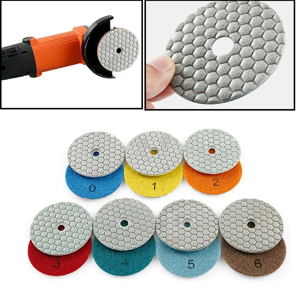 Lot De 6 Blocs à Poncer Diamantés – Pour Polir Carrelage, Pierre, Verre, Métal – Grains 60 à 1000