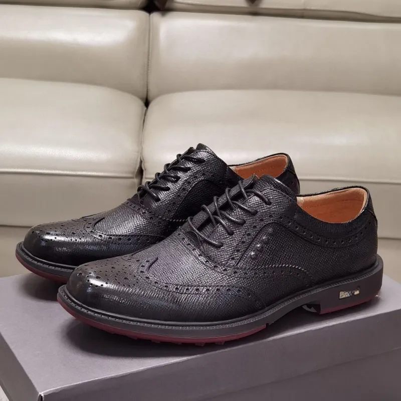 Mens Genuine Leather Golf Sneakers Anti Slip Gym Business Casual Shoes For Professional Training In Black And White From Ddmyfeb 202.38 DHgate.Com