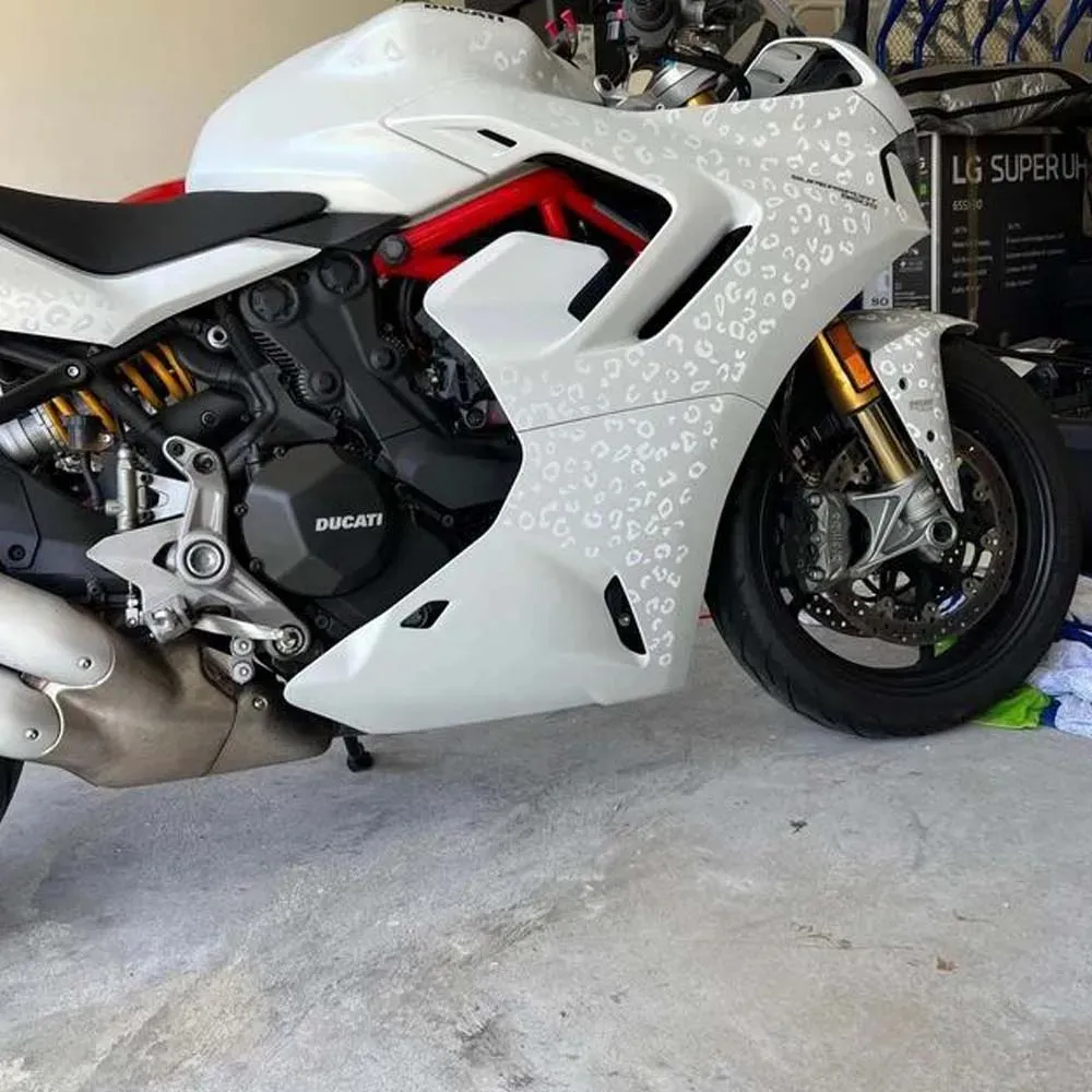 Leopard Print Motorcycle Stickers Die-Cut Waterproof Decals for Bike Body