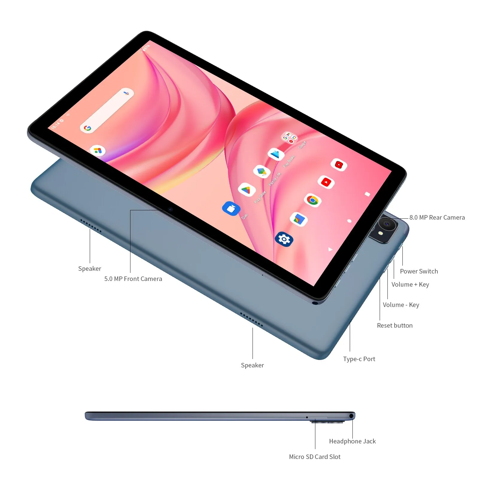 Android 13 タブレット VASOUN 10.1インチ 2024年モデル オールメタル 