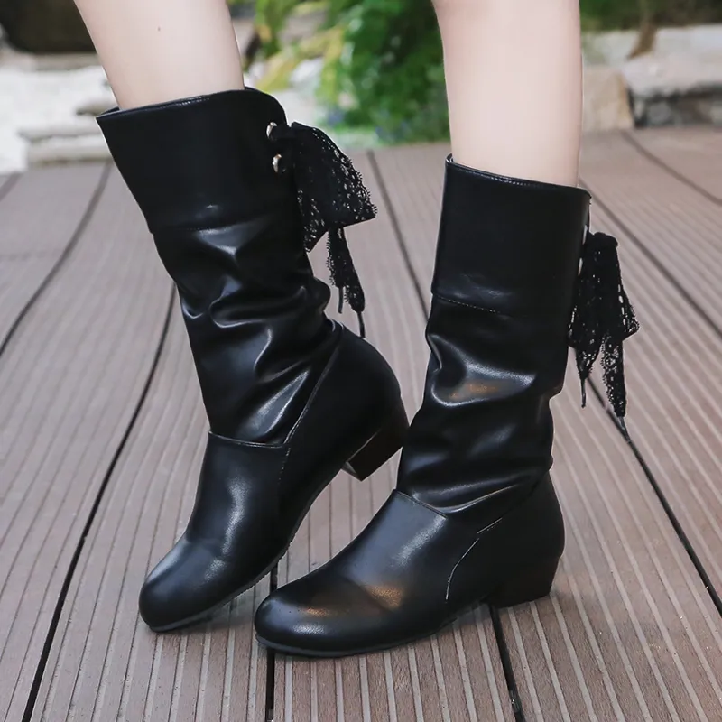 Plus Size Mid-Calf Winter Boots: Lace-Up Low Heel Comfort Shop Now! Best  Seller