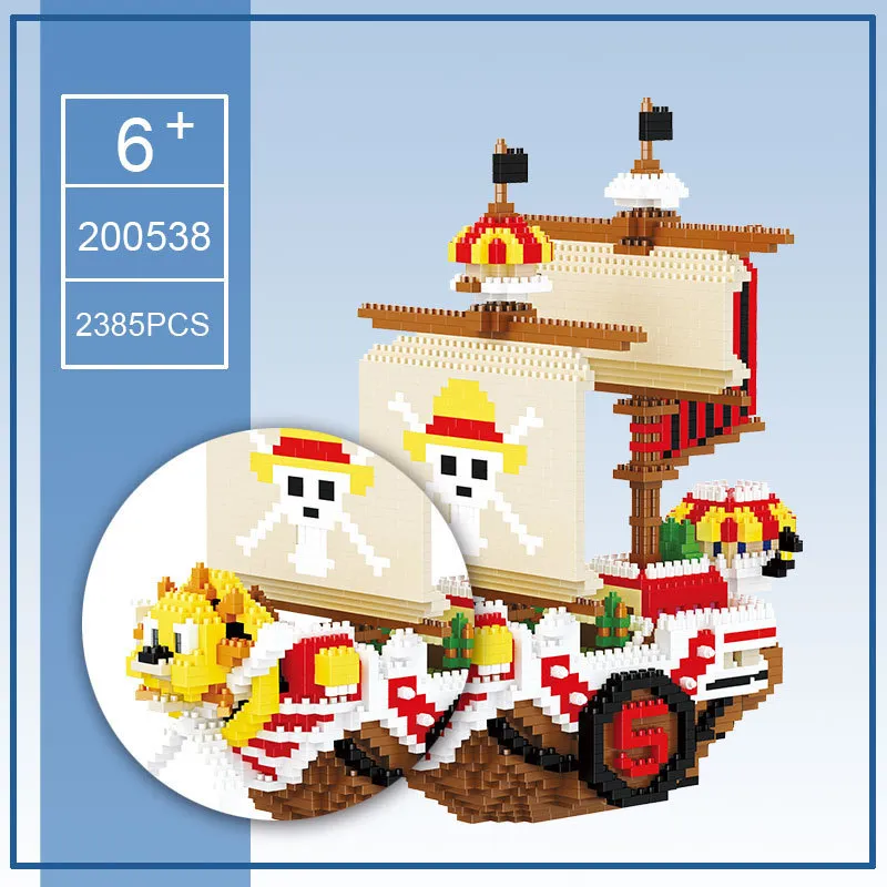 One Piece Thousand Sunny Mini Bricks Ship Model 2385+ Pcs Micro