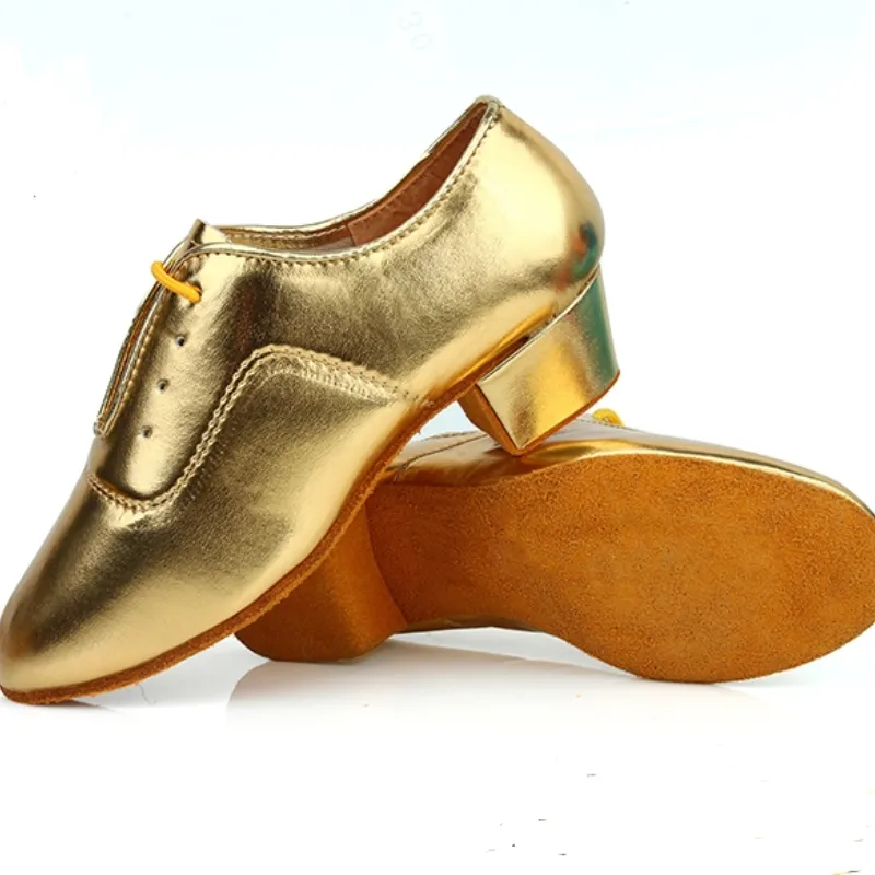 XIHAHA Men Low Heels Latin Dance Shoes Black Ballroom Mens Dancing