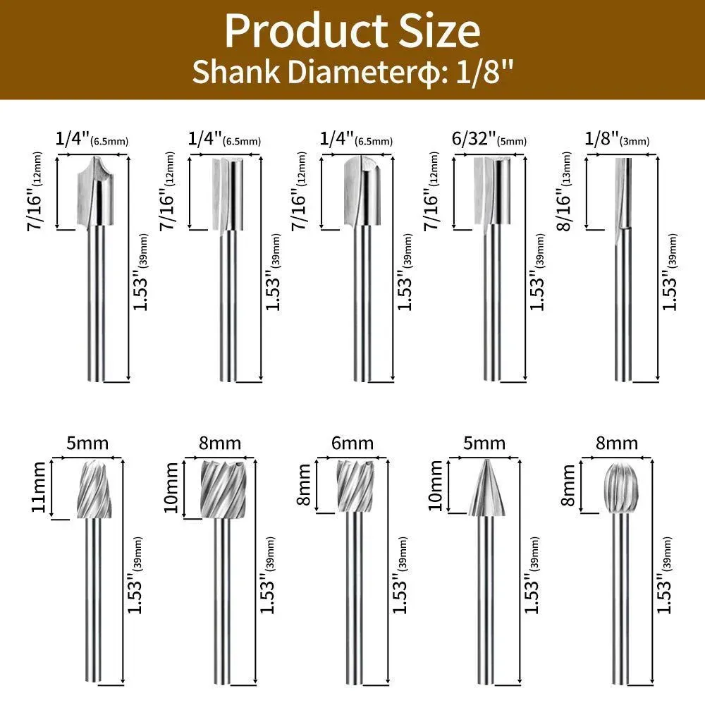 Dremel Drill Bits Set, HSS Rotary Tool Bits For Wood, Stone