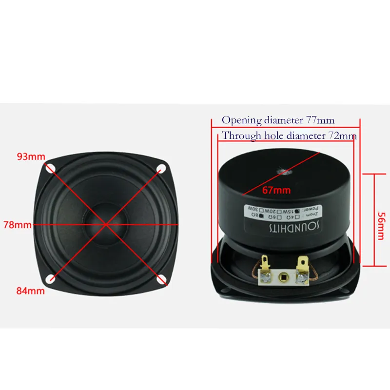 3 Altoparlante Multimedia Da Pollice 78 Mm Altoparlanti Audio - Foto 5