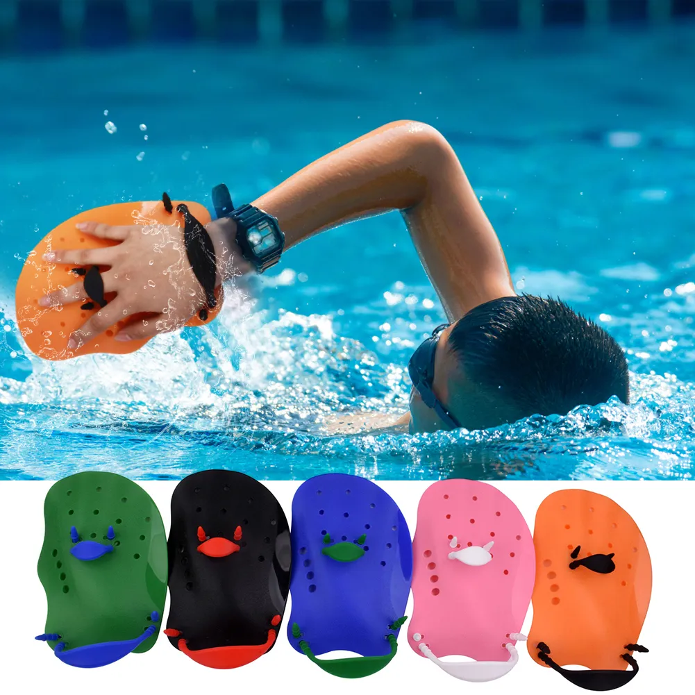 Swim Training Equipment Diving Training Hand Paddle, PP Silicone Safe To Use Swim Swimming Hand Paddles
