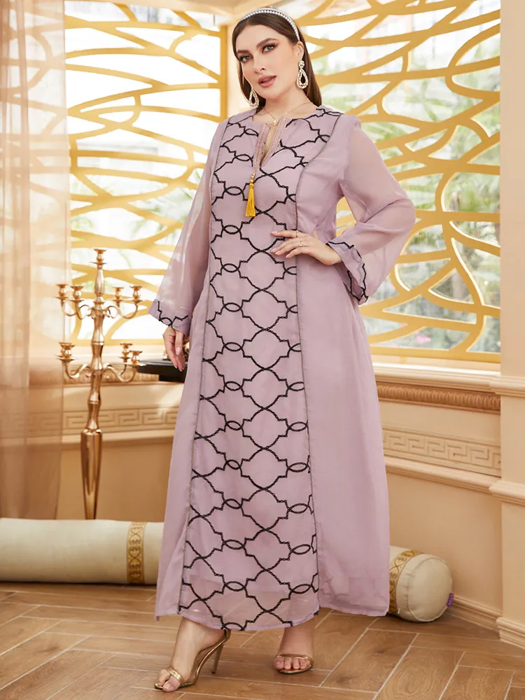 Maxi Evening Dress Plus Size Women Long Sleeve Polyester Summer Casual  A-Line Tassel from Dhgate Mens Plus Size Swimwear - price 42.16