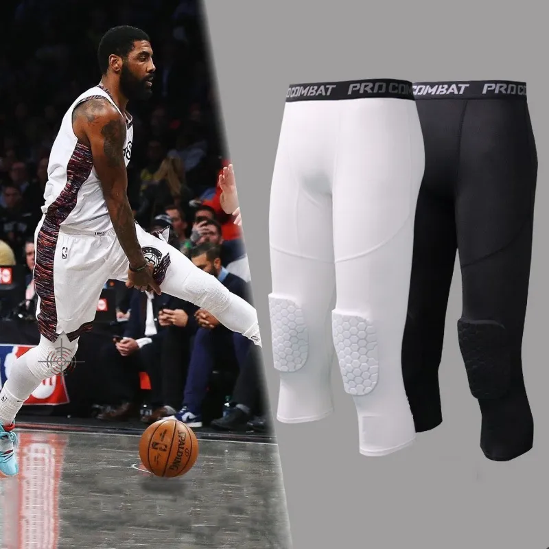 Unlimit Basketball Compression Pants With Built-in Knee Pads - 3/4 Capri Length For Maximum Protection