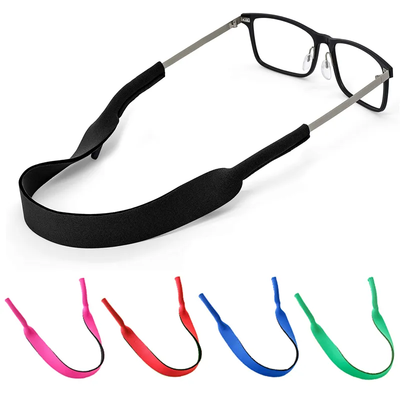 UIHRLM 8PCS Sunglasses Strap, Adjustable Anti-Slip Black Elastic Glasses String, Universal Soft Sport Eyeglasses Cord, Eyewear Retainer Glasses Lanyard For Adult Kids Reading Running Outdoor Sports