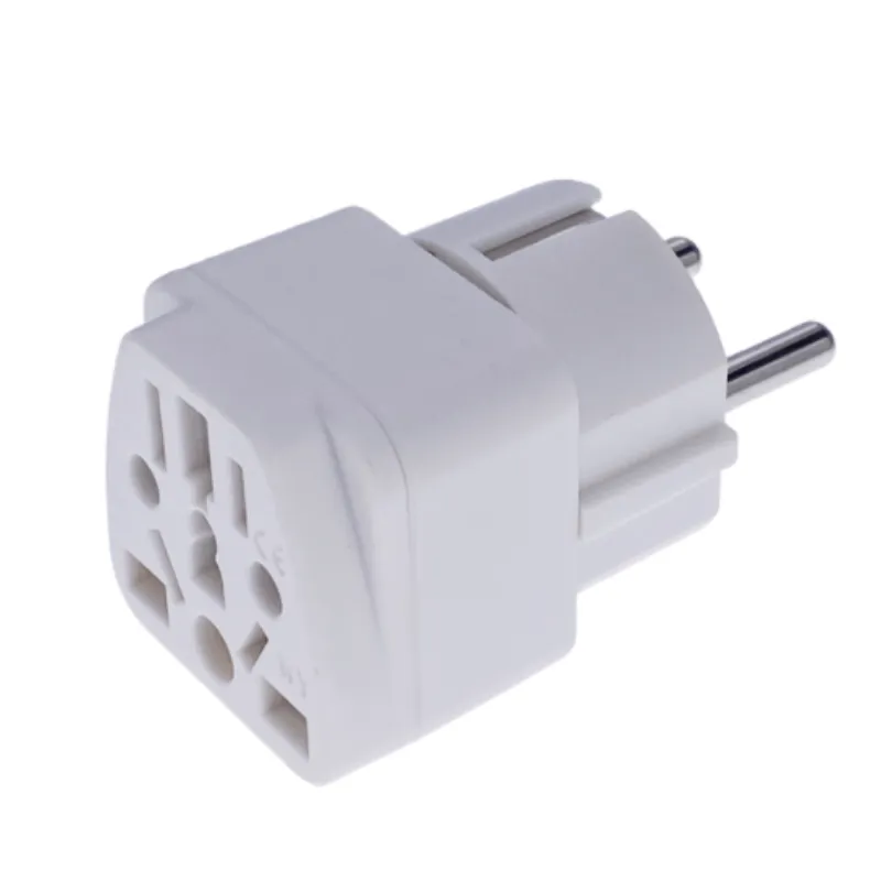 WPJCS EU To US Plug Adapter 2-Pack - Travel Power Converter For Europe To America Outlets, White, Compact Design
