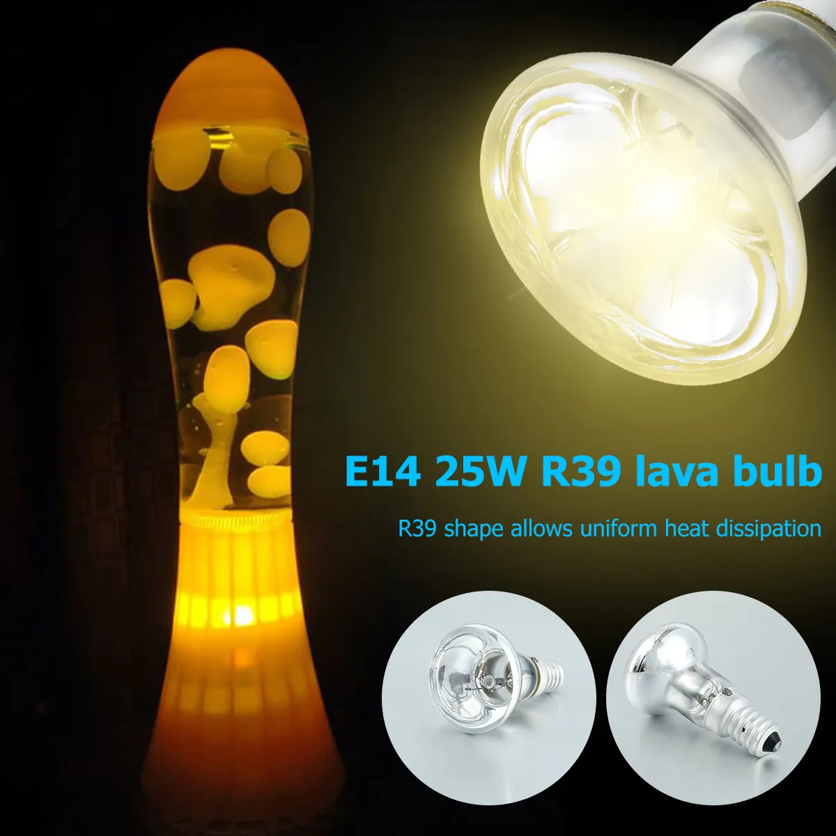 30 Watts R39 LED Lava Lamp Bulbs with E14 Base High Temp Resistant ...
