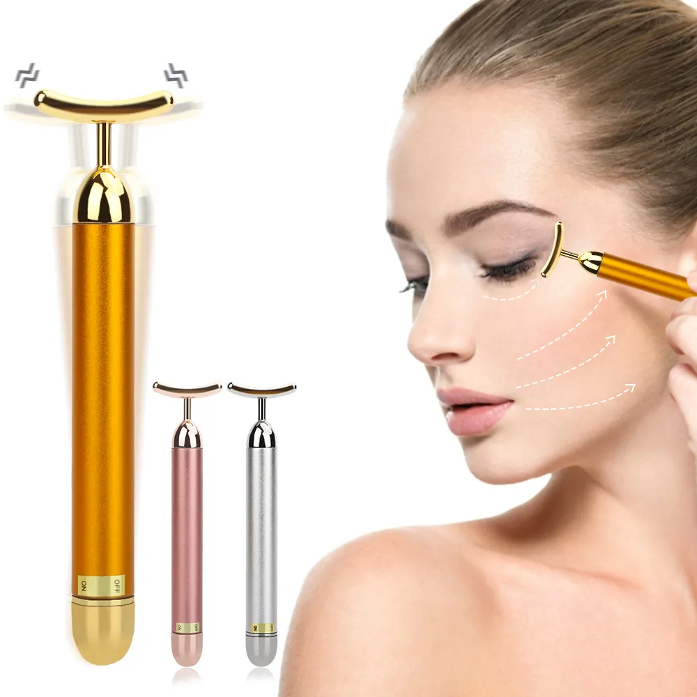 24K Gold Facial Roller Massager T Shape Vibrating, Face Lifting, Energy Bar  For Body & Skin Massage, Face Care Tools From Ddmyhome, $24.23 | DHgate.Com