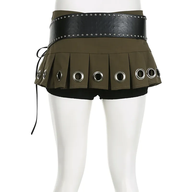 Ladies Short Pleated Skirts, Chic A Line Mini Skirt With