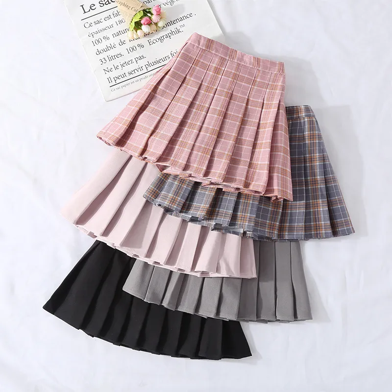 Girls Pleated Plaid Skirts: Stylish Kawaii Mini Skirts for