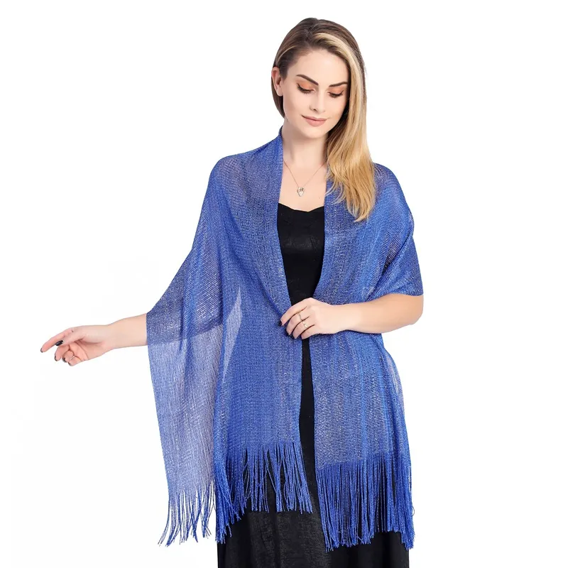 Gold Yarn Wedding Cape shawls and Wraps for Evening Dresses, Bridesmaids, and Parties - Pashmina Women's Scarf