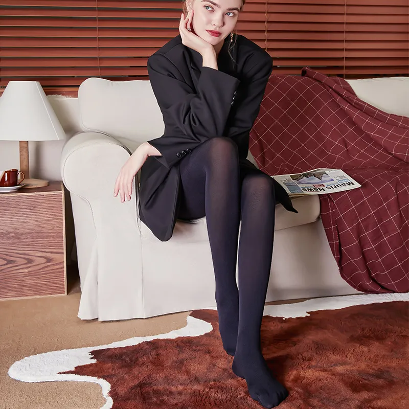 Velour Lined Stockings Womens 80D Velvet-Lined Tights: Warm