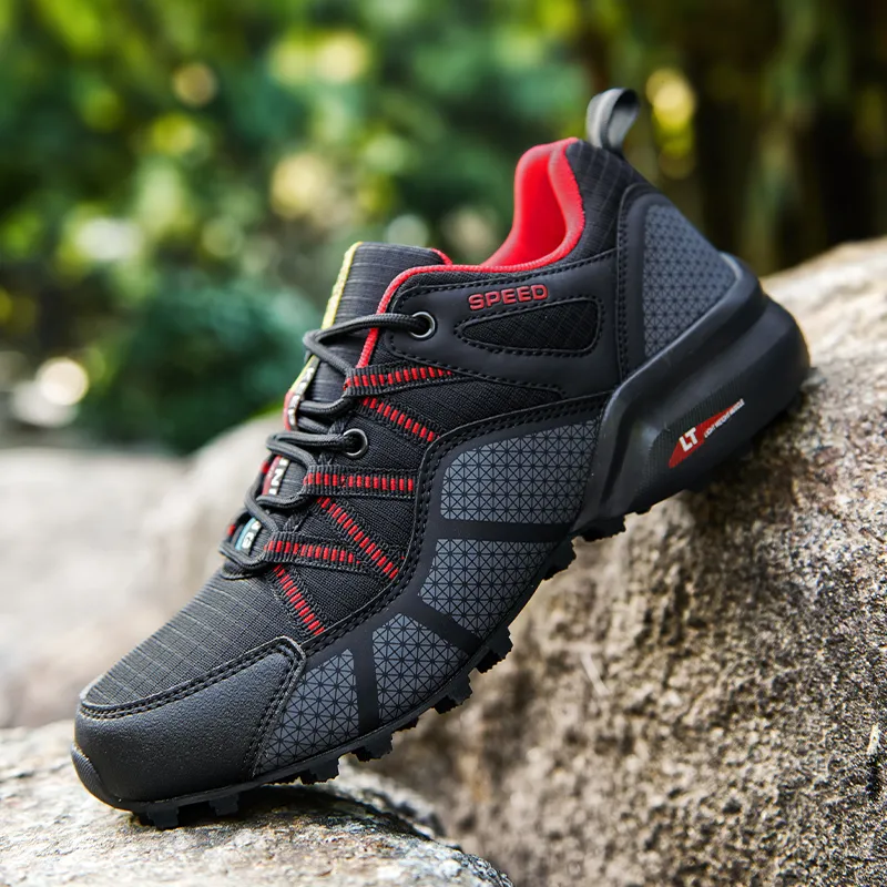 Men's Breathable Hiking Shoes: Wear-Resistant Climbing Trekking Sneakers,  Durable Mountain Footwear for Outdoor Adventures
