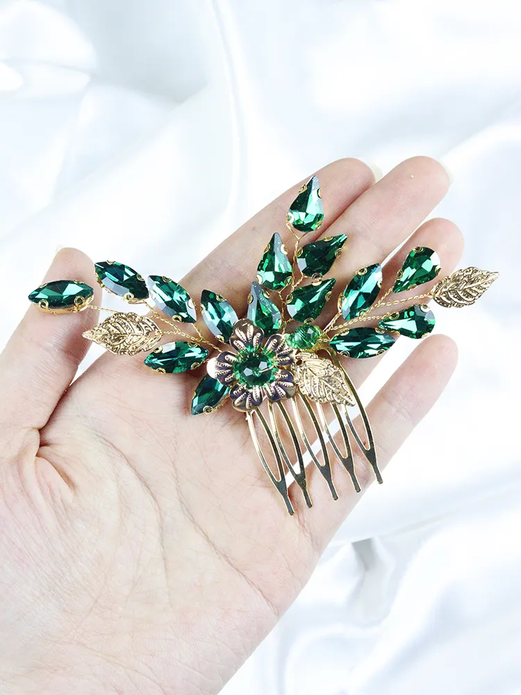 Rhinestone Hair Clips, Emerald Green Hair Clip:... From  display picture 1